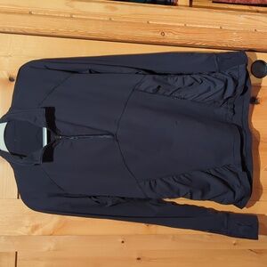 Lululemon Half Zip Pullover w/Ruching Black Sz 12
